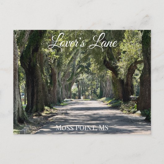 Lover's Lane, Moss Point, MS Briefkaart (Voorkant)