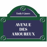 Lovers Lane Romantic Couple Paris Street Fotobeeldje Magneet<br><div class="desc">Lovers Avenue douane romantic Paris street sign - personaliseer het met uw eigen namen of pas het verder aan als u de lay-out en de doopvonten wilt veranderen. Het perfecte cadeau voor de Valentijnsdag in de stijl van de Parijs!</div>