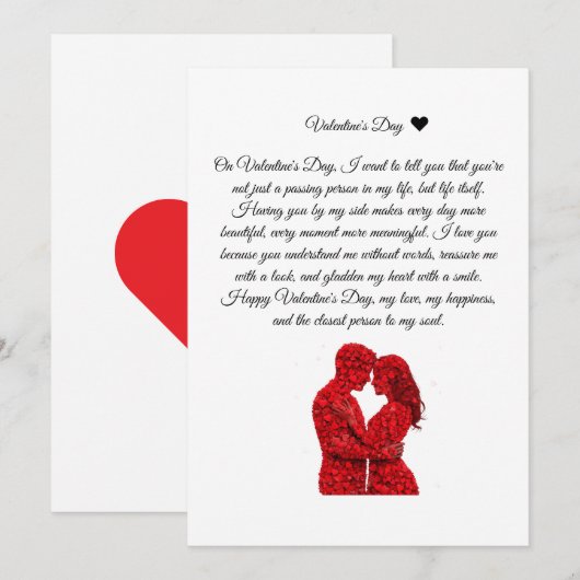 Lovers' message on Valentine's Day Kaart (Voorkant / Achterkant)