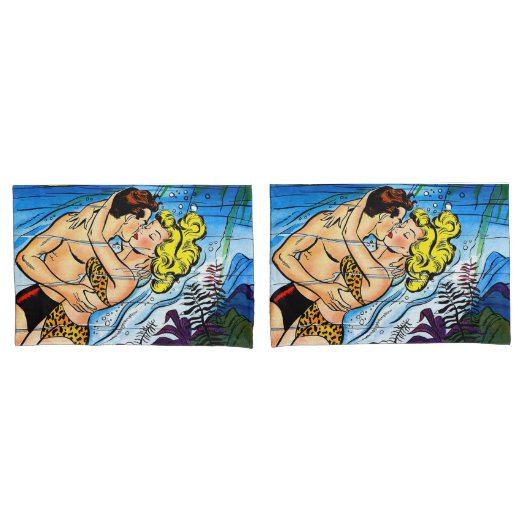 Lovers Ocean Romance  Comics Kussensloop (Voorkant-Set)