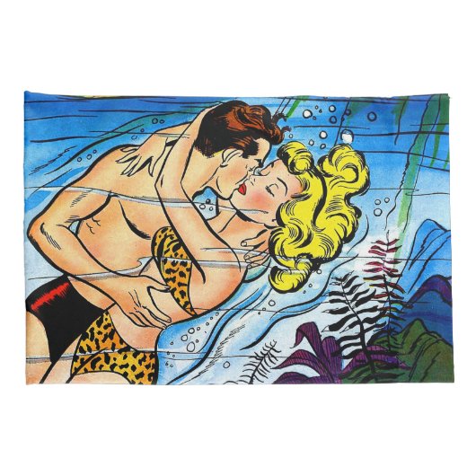 Lovers Ocean Romance  Comics Kussensloop (Achterkant-Rechts)