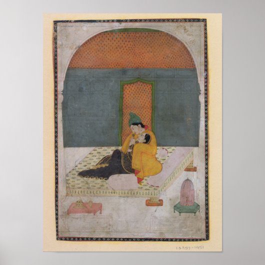 Lovers on a terrace, Garhwal, c.1780-1800 Poster (Voorkant)