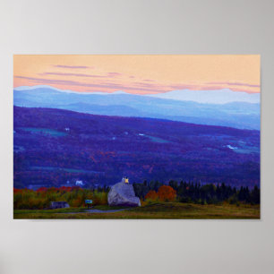 Lovers on Sentinel Rock in Sunset, Vermont Poster