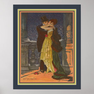 "Lovers on the Balcony" van Achille Mauzan Poster