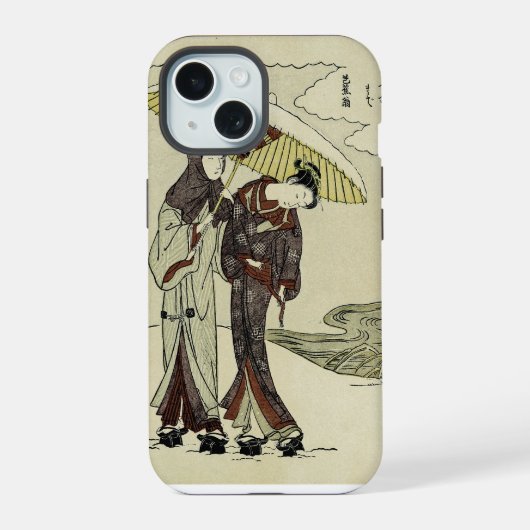 Lovers onder een paraplu iPhone 15 case (Achterkant)