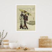 Lovers onder een paraplu poster (Keuken)