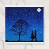 Lovers onder volle maan bedankjes labels (Achterkant)