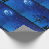 Lovers onder volle maan cadeaupapier (Hoek)