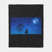 Lovers onder volle maan fleece deken (Voorkant)