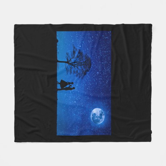 Lovers onder volle maan fleece deken (Voorkant (Horizontaal))