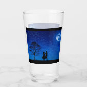 Lovers onder volle maan glas (Achterkant)