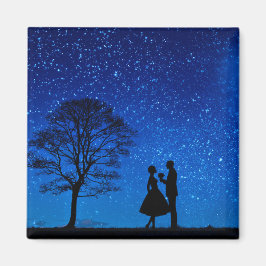 Lovers onder volle maan magneet