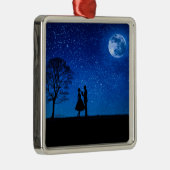 Lovers onder volle maan metalen ornament (Rechts)