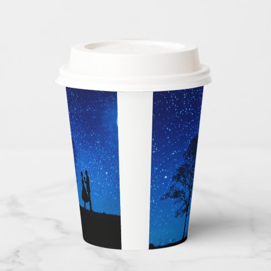 Lovers onder volle maan papieren bekers (Links)