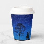 Lovers onder volle maan papieren bekers (Achterkant)