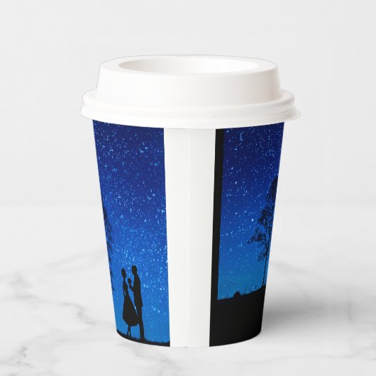 Lovers onder volle maan papieren bekers (Rechts)