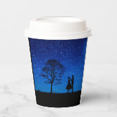 Lovers onder volle maan papieren bekers (Voorkant)