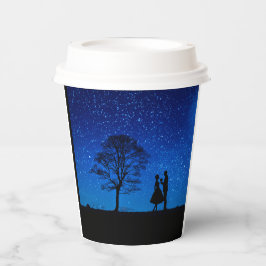 Lovers onder volle maan papieren bekers