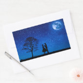 Lovers onder volle maan rechthoekige sticker (Envelop)