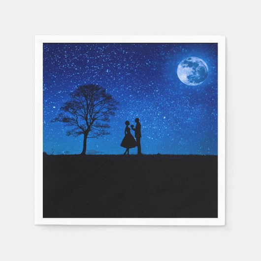 Lovers onder volle maan servet (Voorkant)