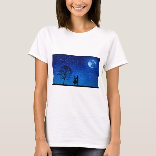 Lovers onder volle maan t-shirt (Voorkant)