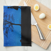 Lovers onder volle maan theedoek (Quarter Fold)