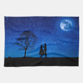 Lovers onder volle maan theedoek (Horizontaal)