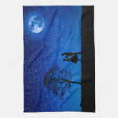 Lovers onder volle maan theedoek (Verticaal)