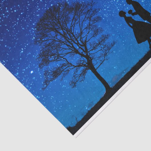 Lovers onder volle maan tissuepapier (Detail)