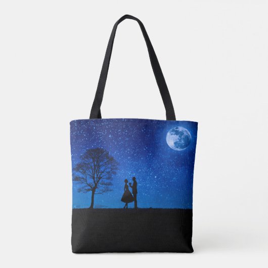 Lovers onder volle maan tote bag (Achterkant)