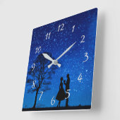 Lovers onder volle maan        vierkante klok (Hoek)