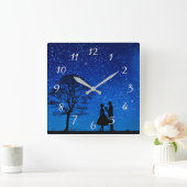 Lovers onder volle maan        vierkante klok (Huis)