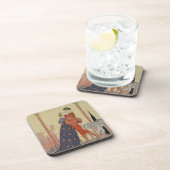 Lovers op een balkon (m/v op papier) bier onderzetter (Rechterzijde)