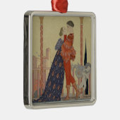 Lovers op een balkon (m/v op papier) metalen ornament (Rechts)