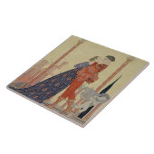 Lovers op een balkon (m/v op papier) tegeltje (Zijkant)