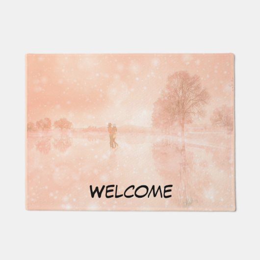 Lovers op een bevroren vijver deurmat (Voorkant)