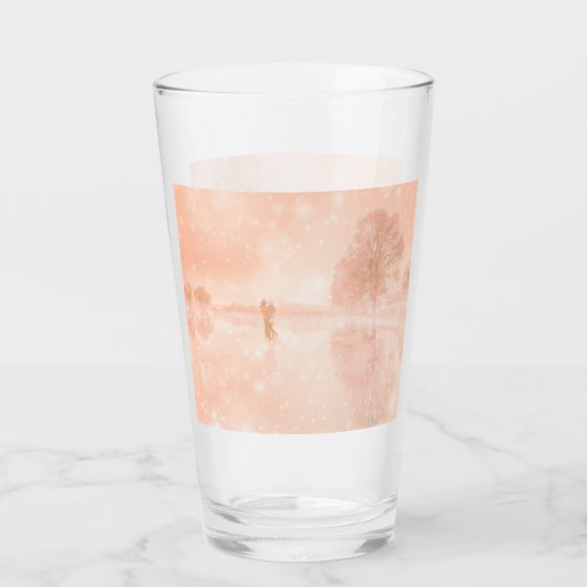 Lovers op een bevroren vijver glas (Achterkant)