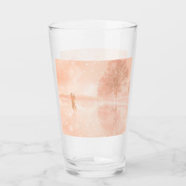 Lovers op een bevroren vijver glas