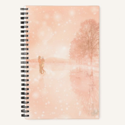 Lovers op een bevroren vijver notitieboek (Voorkant)