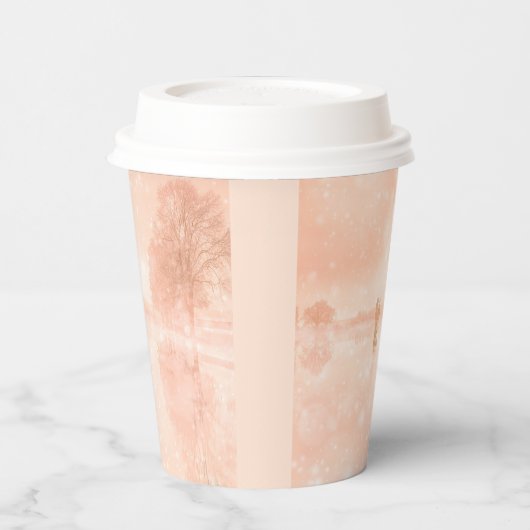 Lovers op een bevroren vijver papieren bekers (Links)