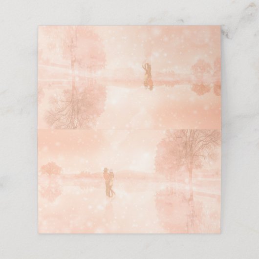 Lovers op een bevroren vijver plaatskaartje (Buitenkant ongevouwen)