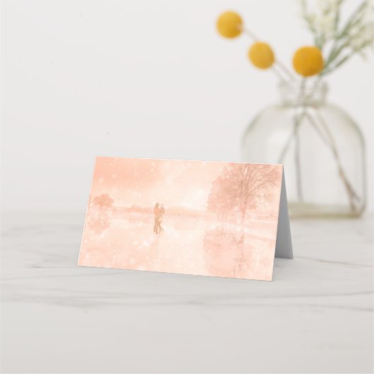 Lovers op een bevroren vijver plaatskaartje (Achterkant)