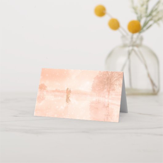 Lovers op een bevroren vijver plaatskaartje (Voorkant)