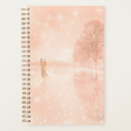 Lovers op een bevroren vijver planner