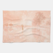 Lovers op een bevroren vijver theedoek (Horizontaal)