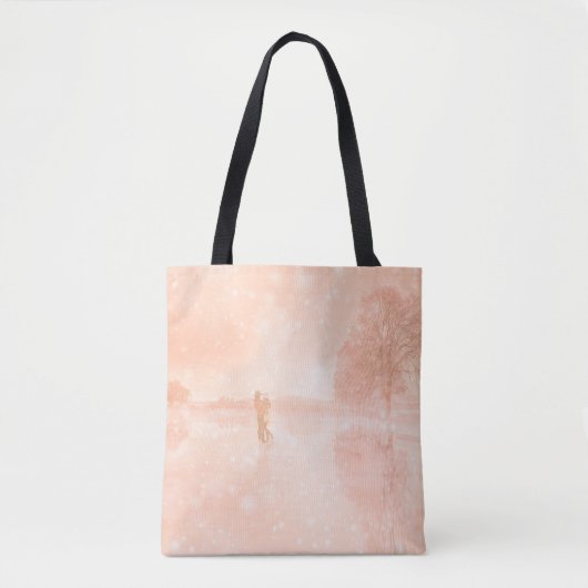 Lovers op een bevroren vijver tote bag (Voorkant)