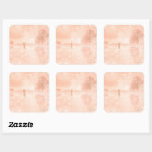 Lovers op een bevroren vijver vierkante sticker (Vel)