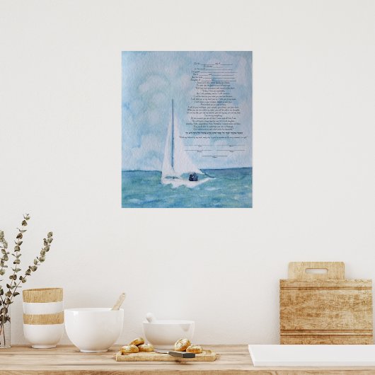 Lovers op een Sailboot Ketubah Poster (Keuken)