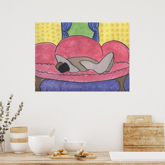 Lovers op een sofa poster (Keuken)
