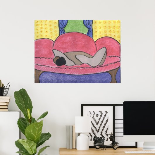 Lovers op een sofa poster (Thuiskantoor)